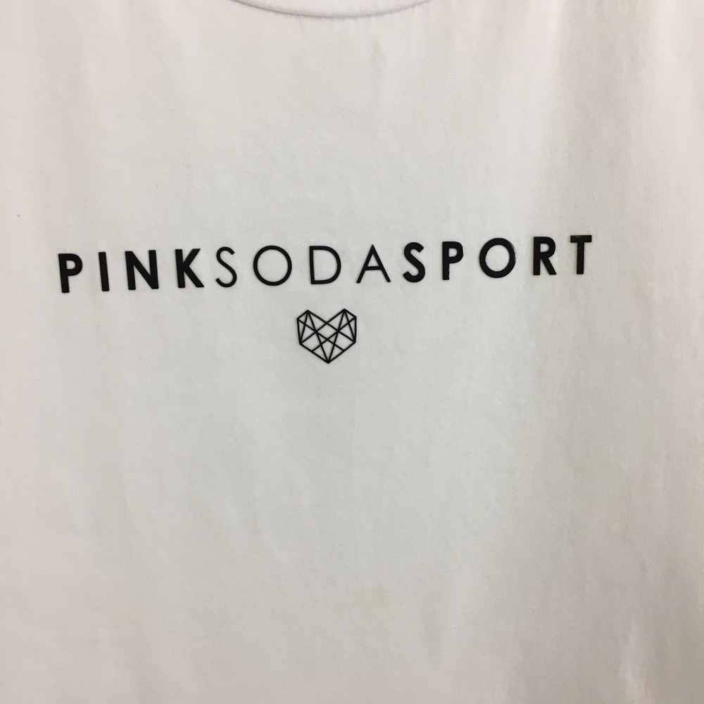 Pink Soda Sports White T-shirts Women's Size Large High Quality Thick Cotton - Picture 2 of 10